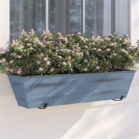 tortuga nantucket galvanized steel window box planter sol 72 outdoor|Sol 72 Outdoor™ Abram Hanging Window Box Planter.